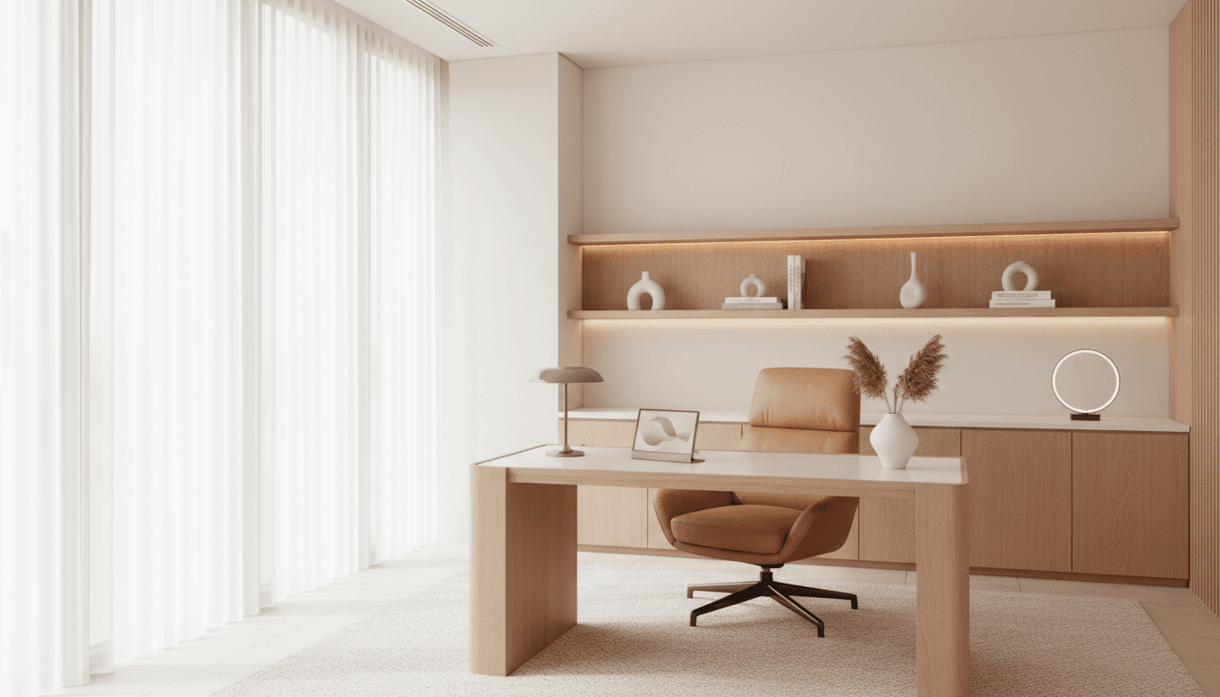 Modern dental consultation room with natural light and leather chair