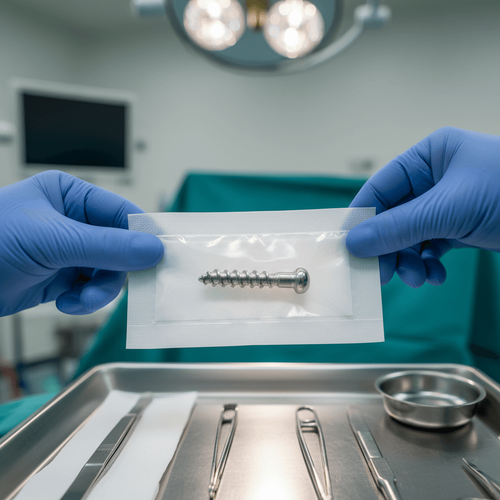 Opening sterile implant packaging