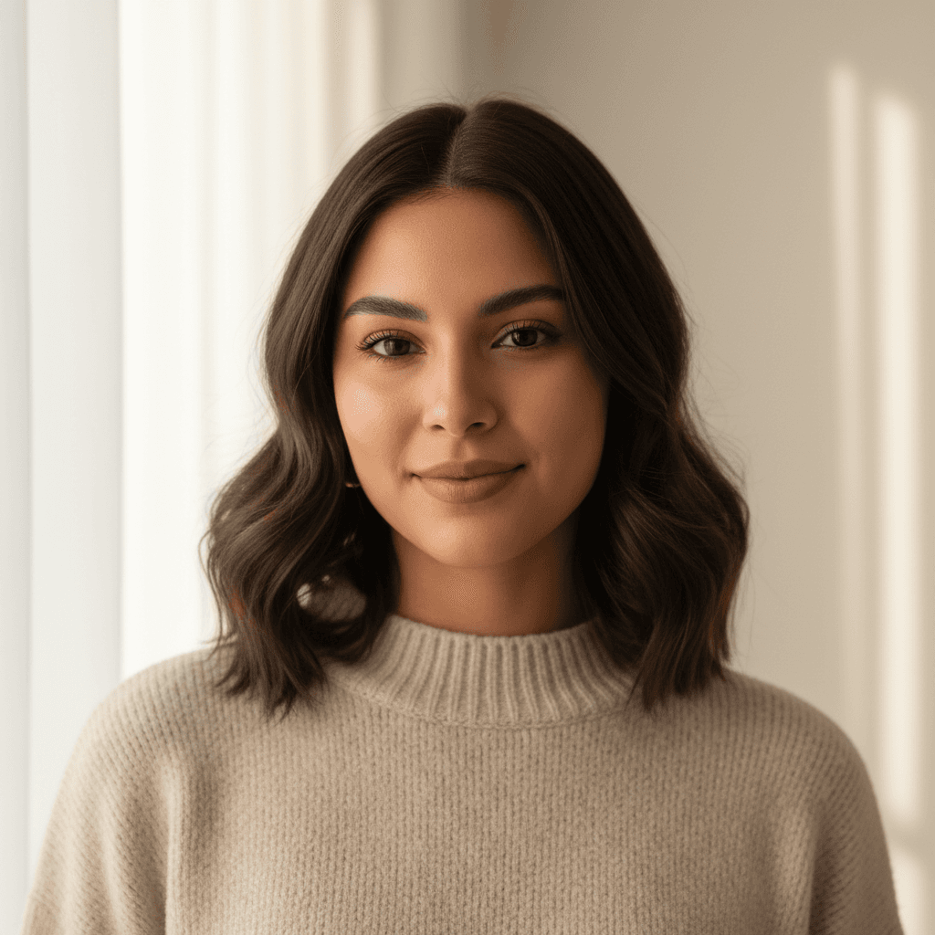 Woman with natural confident smile